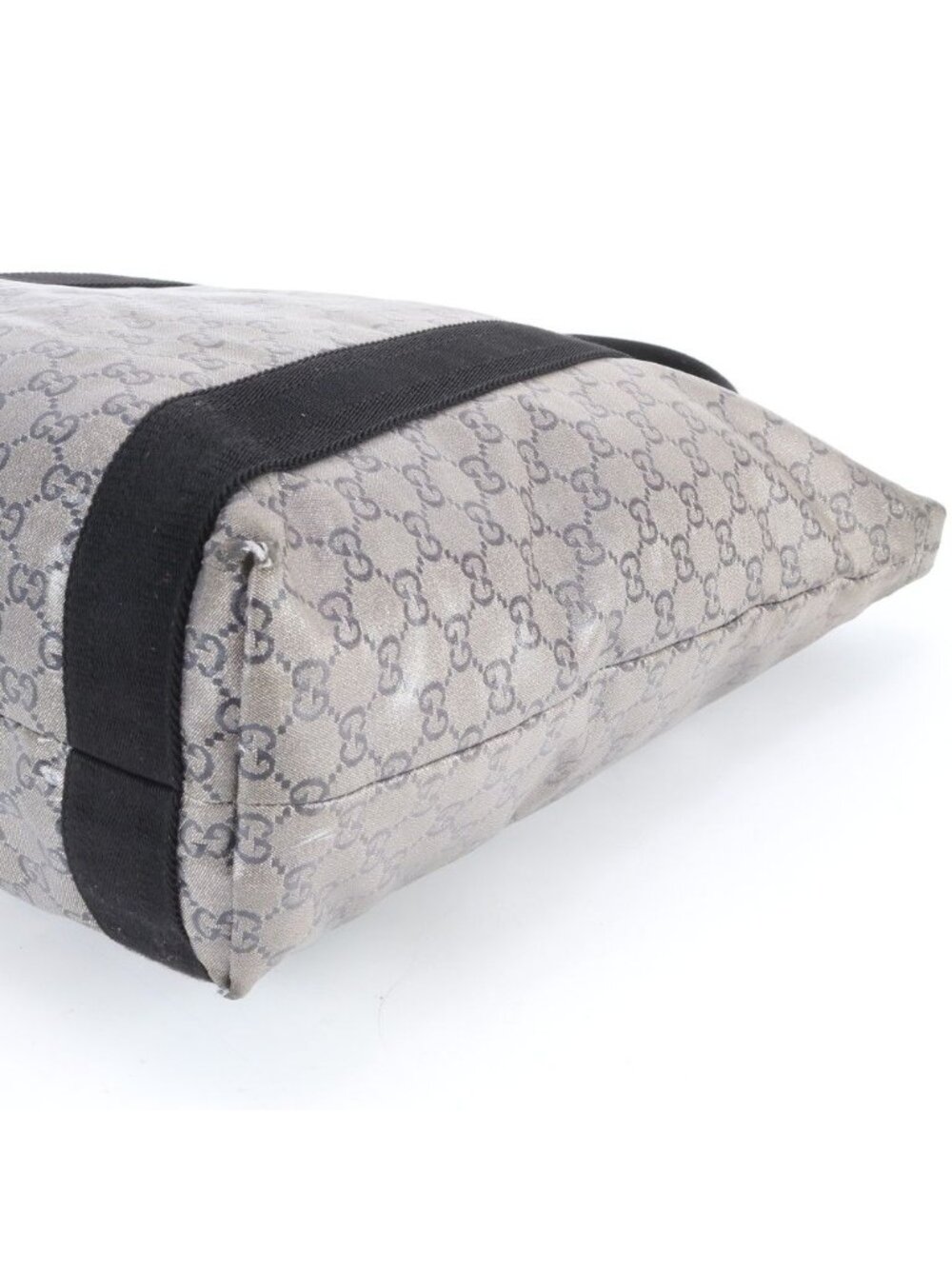 ★SOLD★ Gucci GG Crystal Leather Tote Shoulder Hand Black Ebe - Picture 4 of 11